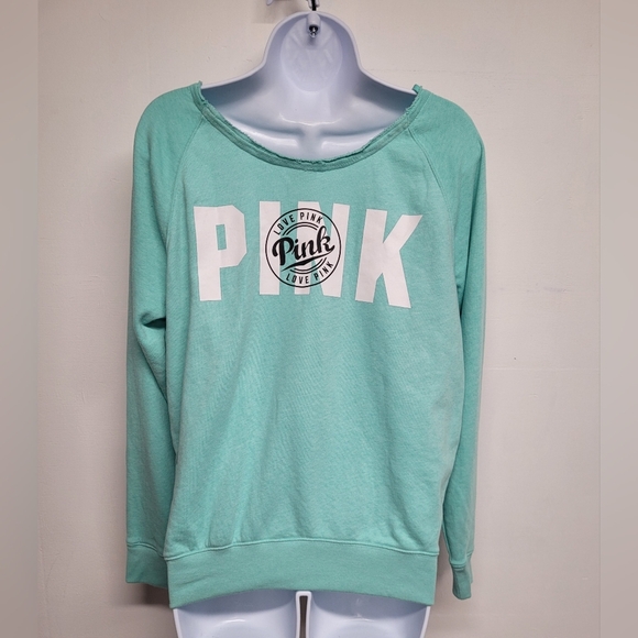 Pink Victoria's Secret Green Sweatshirt Long Sleeve XS - Picture 2 of 3